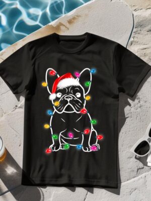 24hluxury– Christmas Lights Dog French Bulldog T-Shirt