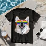 24hluxury– Corgi Dog Rainbow Sunglasses LGBT Pride T-Shirt