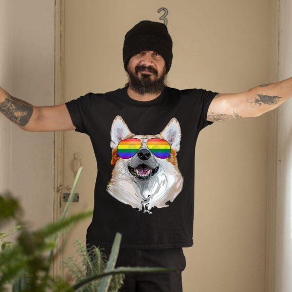 24hluxury– Corgi Dog Rainbow Sunglasses LGBT Pride T-Shirt