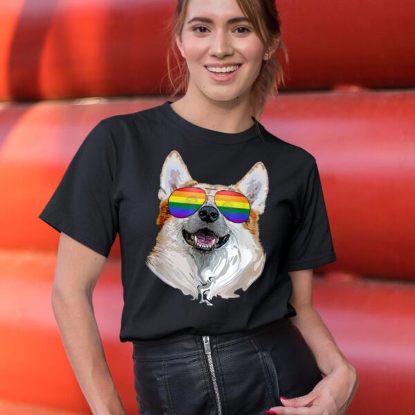 24hluxury– Corgi Dog Rainbow Sunglasses LGBT Pride T-Shirt