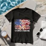 24hluxury– Corgi Mama American USA Flag T-Shirt