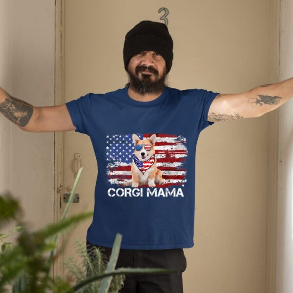 24hluxury– Corgi Mama American USA Flag T-Shirt