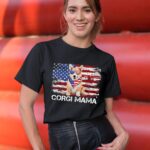 24hluxury– Corgi Mama American USA Flag T-Shirt