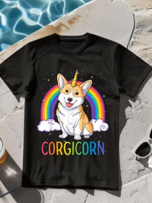 24hluxury– Corgicorn Corgi Unicorn Space Galaxy T-Shirt
