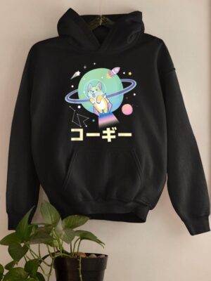 24hluxury– Astronaut Corgi Space Japanese Corgis Hoodie