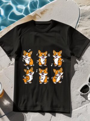 24hluxury– Cute Floss Dancing Corgi Puppies Dog T-Shirt