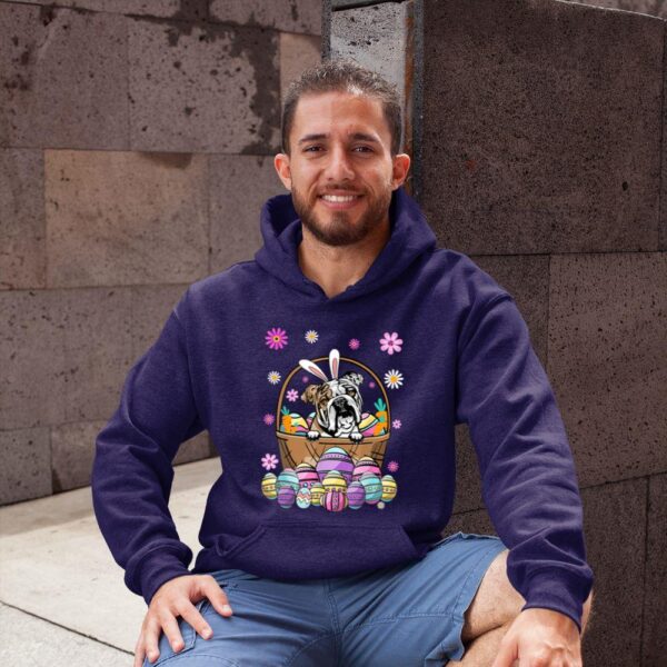 24hluxury– Bunny English Bulldog Dog Easter Eggs Hoodie