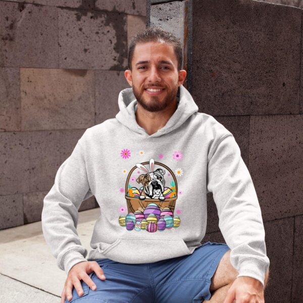 24hluxury– Bunny English Bulldog Dog Easter Eggs Hoodie