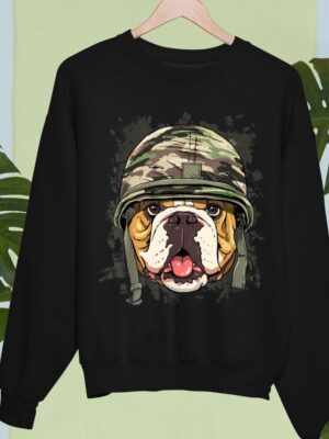 24hluxury– American Bulldog Soldier Veteran Dog Sweatshirt