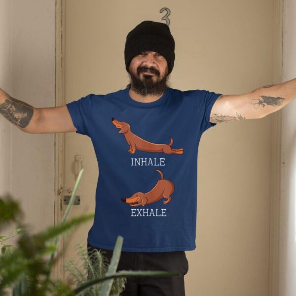 24hluxury– Dachshund Weiner Dog Yoga Inhale Exhale T-Shirt