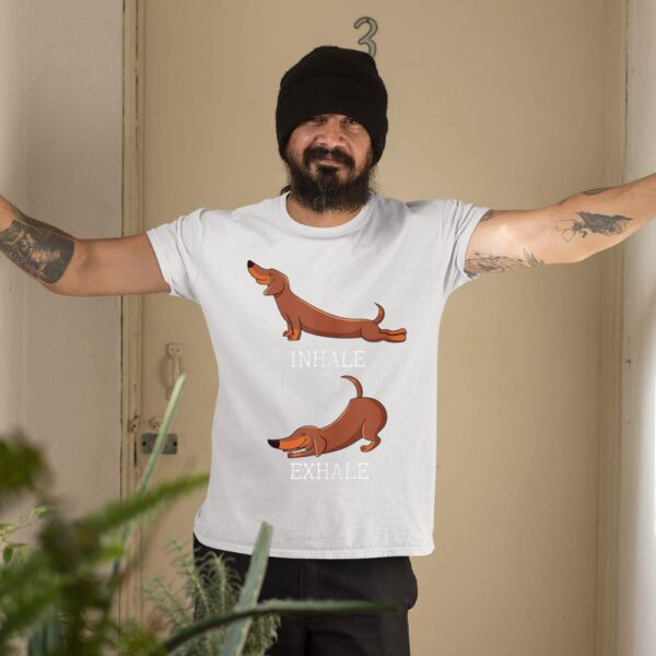 24hluxury– Dachshund Weiner Dog Yoga Inhale Exhale T-Shirt