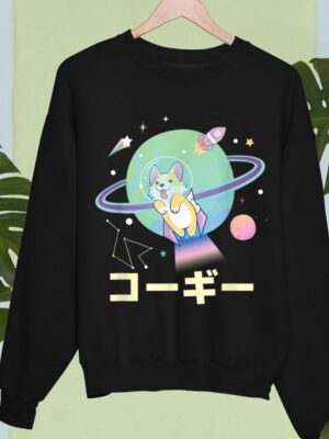 24hluxury– Astronaut Corgi Space Japanese Corgis Sweatshirt