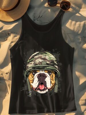 24hluxury– American Bulldog Soldier Veteran Dog Tank Top