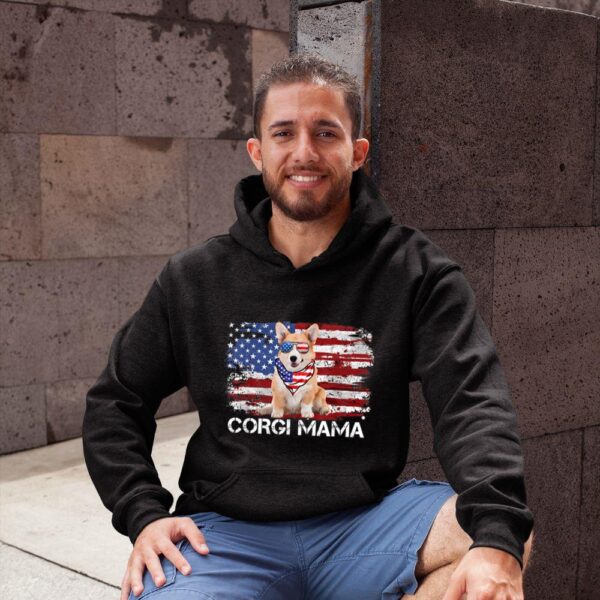 24hluxury– Corgi Mama American USA Flag Hoodie