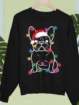 24hluxury– Christmas Lights Dog French Bulldog Sweatshirt