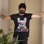 24hluxury– French Bulldog American USA Flag T-Shirt