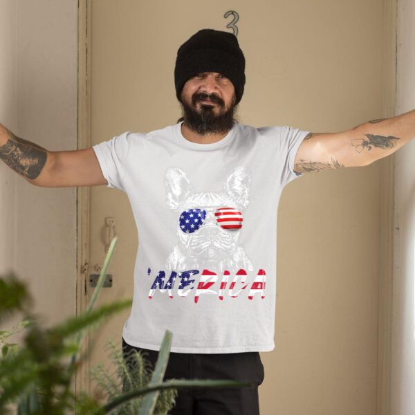 24hluxury– French Bulldog American USA Flag T-Shirt