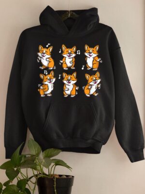 24hluxury– Cute Floss Dancing Corgi Puppies Dog Hoodie