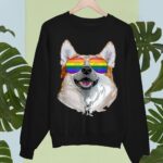 24hluxury– Corgi Dog Rainbow Sunglasses LGBT Pride Sweatshirt