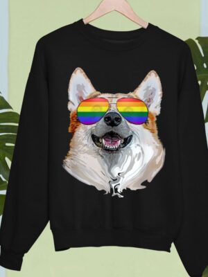 24hluxury– Corgi Dog Rainbow Sunglasses LGBT Pride Sweatshirt