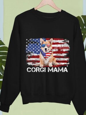 24hluxury– Corgi Mama American USA Flag Sweatshirt