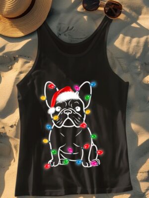 24hluxury– Christmas Lights Dog French Bulldog Tank Top