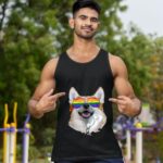 24hluxury– Corgi Dog Rainbow Sunglasses LGBT Pride Tank Top