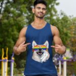 24hluxury– Corgi Dog Rainbow Sunglasses LGBT Pride Tank Top