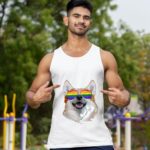 24hluxury– Corgi Dog Rainbow Sunglasses LGBT Pride Tank Top