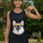 24hluxury– Corgi Dog Rainbow Sunglasses LGBT Pride Tank Top