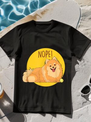 24hluxury– Nope Lazy Pomeranian Dog T-Shirt
