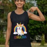 24hluxury– Corgicorn Corgi Unicorn Space Galaxy Tank Top