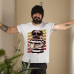 24hluxury– Pug Dog Drinking Coffee T-Shirt