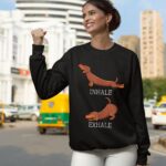 24hluxury– Dachshund Weiner Dog Yoga Inhale Exhale Sweatshirt
