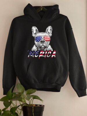 24hluxury– French Bulldog American USA Flag Hoodie