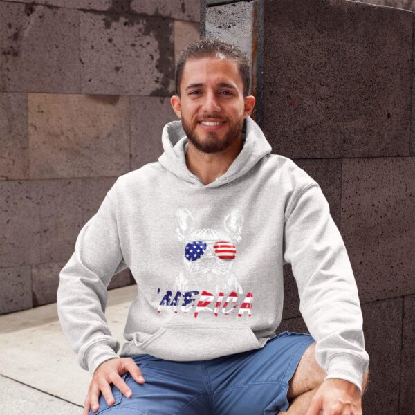 24hluxury– French Bulldog American USA Flag Hoodie