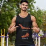24hluxury– Dachshund Weiner Dog Yoga Inhale Exhale Tank Top