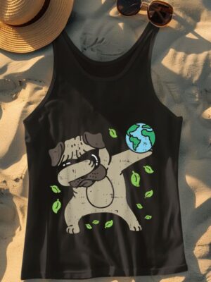 24hluxury– Earth Day Dabbing Pug Tank Top