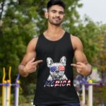 24hluxury– French Bulldog American USA Flag Tank Top
