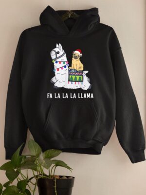 24hluxury– Pug Riding Llama Christmas Hoodie