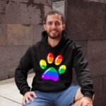 24hluxury– Rainbow Paw Print Dog Paw LGBT Pride Hoodie
