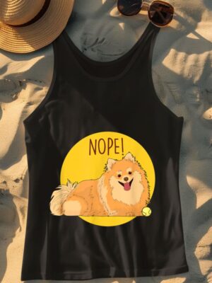 24hluxury– Nope Lazy Pomeranian Dog Tank Top