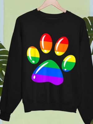 24hluxury– Rainbow Paw Print Dog Paw LGBT Pride Sweatshirt