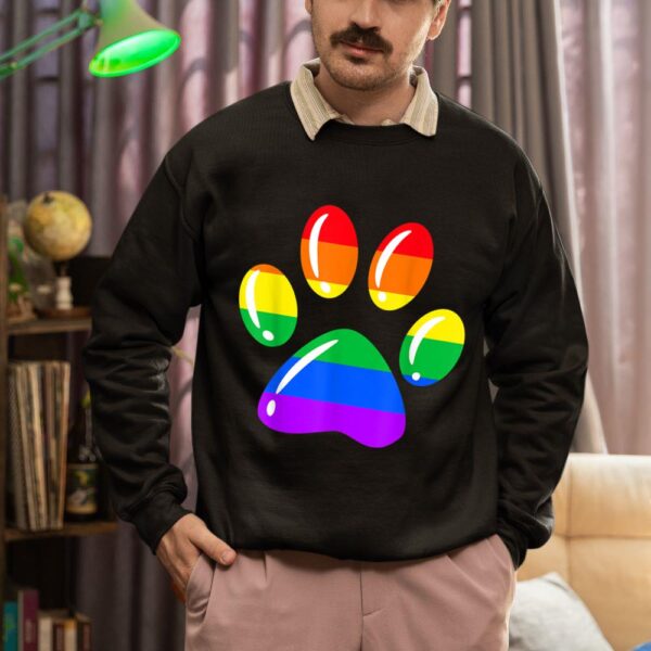 24hluxury– Rainbow Paw Print Dog Paw LGBT Pride Sweatshirt