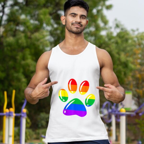 24hluxury– Rainbow Paw Print Dog Paw LGBT Pride Tank Top