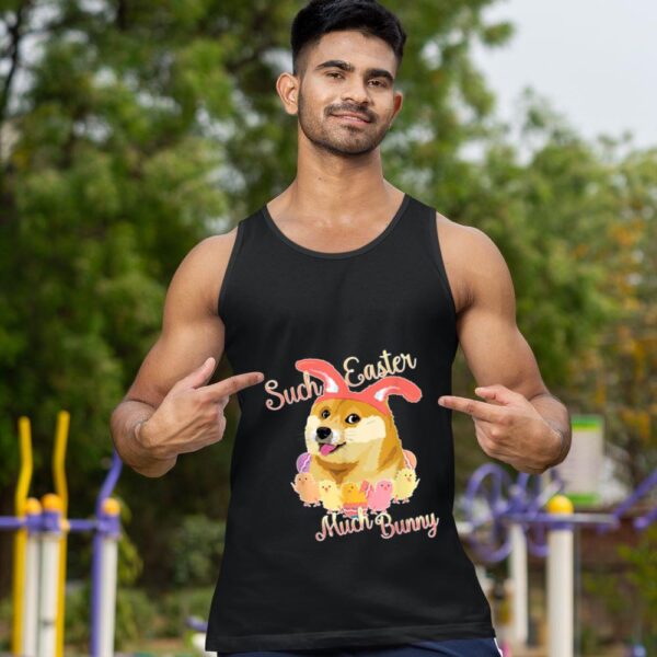 Linocasa– Happy Easter Doge – Shiba Inu Such Easter Much Bunny Tank Top - Image 3