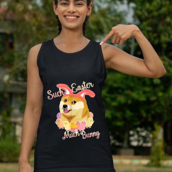 Linocasa– Happy Easter Doge – Shiba Inu Such Easter Much Bunny Tank Top - Image 6