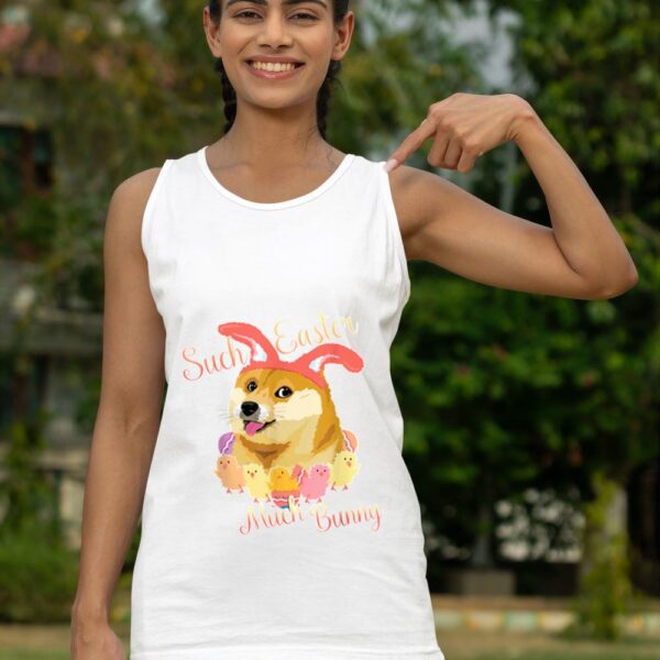 Linocasa– Happy Easter Doge – Shiba Inu Such Easter Much Bunny Tank Top - Image 8