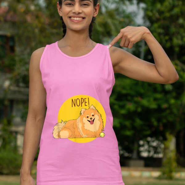 Linocasa– Nope Lazy Pomeranian Dog Tank Top - Image 7