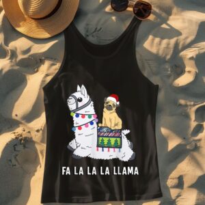 Linocasa– Pug Riding Llama Christmas Tank Top